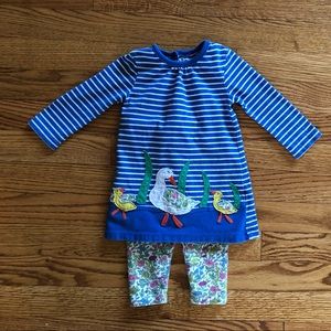 Baby Boden appliqué dress and leggings, 6-9 mo.
